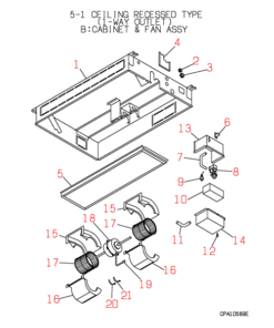FDTS251HKXE2 CABINET AND FAN ASSY