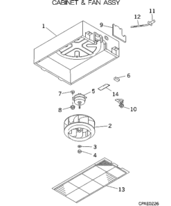 FDTWA45KXE4BR CABINET AND FAN ASSY