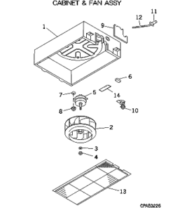 FDTWA56KXE4BR CABINET AND FAN ASSY