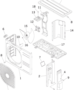 SRC18YL-S PANEL AND FAN ASSY