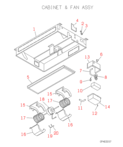 FDTSJ22HKXE2 CABINET AND FAN ASSY