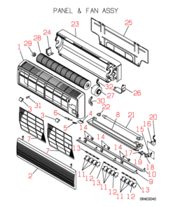 SRK408HENF-A PANEL AND FAN ASSY