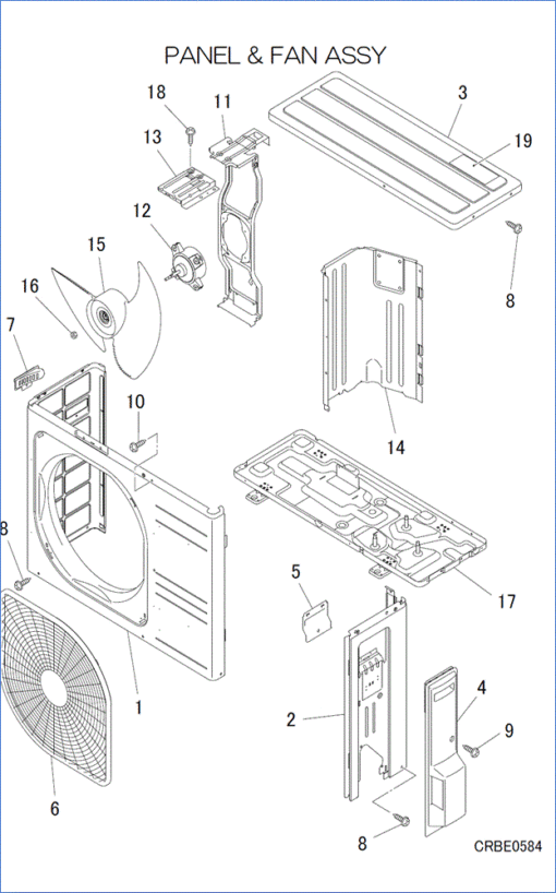 DXC18ZTLA-W PANEL AND FAN ASSY
