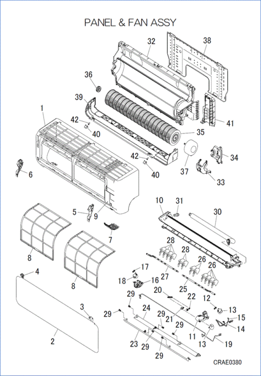 DXK18ZTLA-WF PANEL AND FAN ASSY