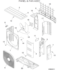 DXC21ZTLA-WJ PANEL AND FAN ASSY